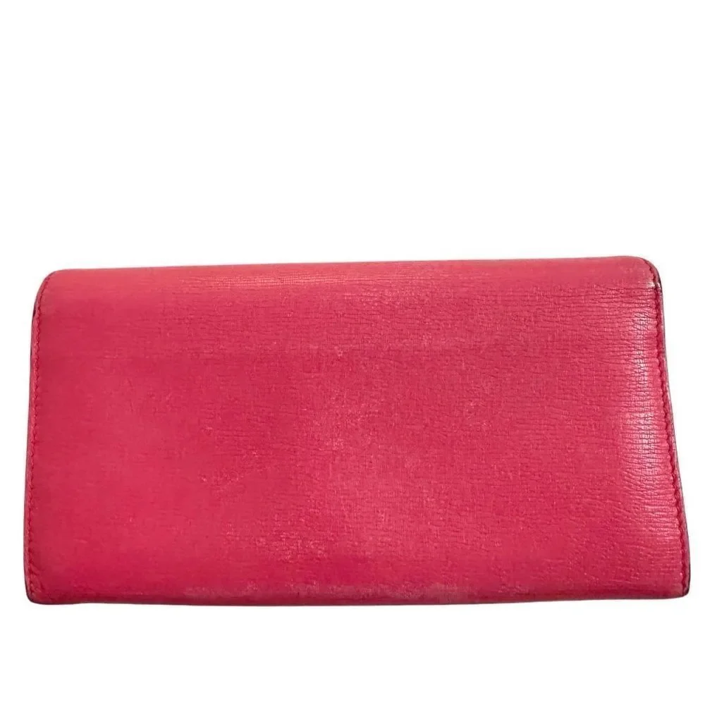 Gucci pink gold horsebit long wallet added gold chain - Picture 9 of 16